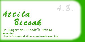 attila bicsak business card